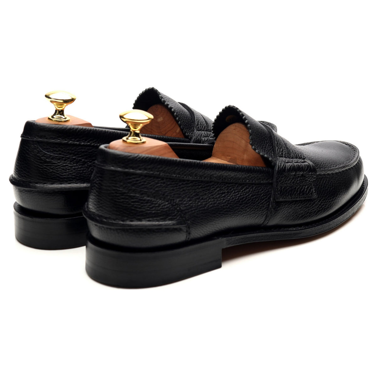 &#39;Pembrey&#39; Black Leather Loafers UK 8 F