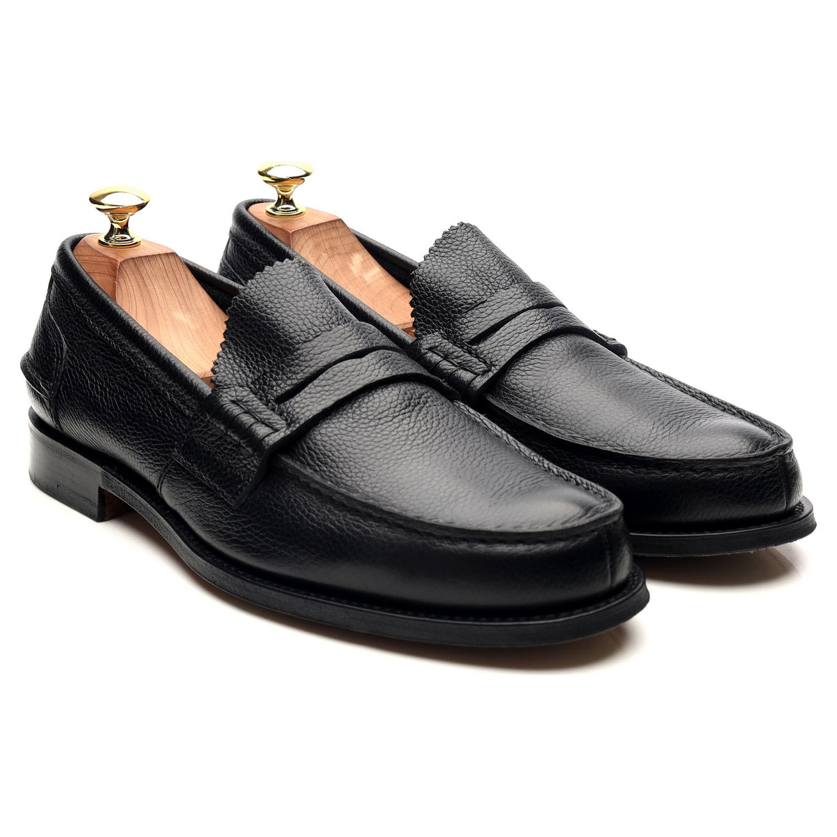&#39;Pembrey&#39; Black Leather Loafers UK 8 F