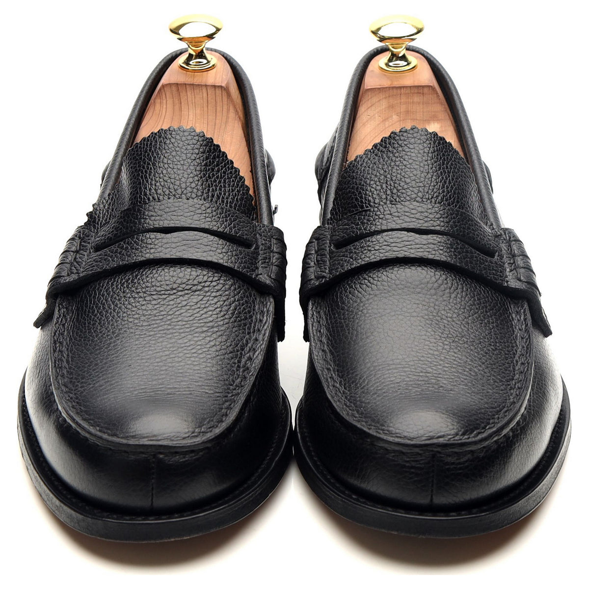 &#39;Pembrey&#39; Black Leather Loafers UK 8 F