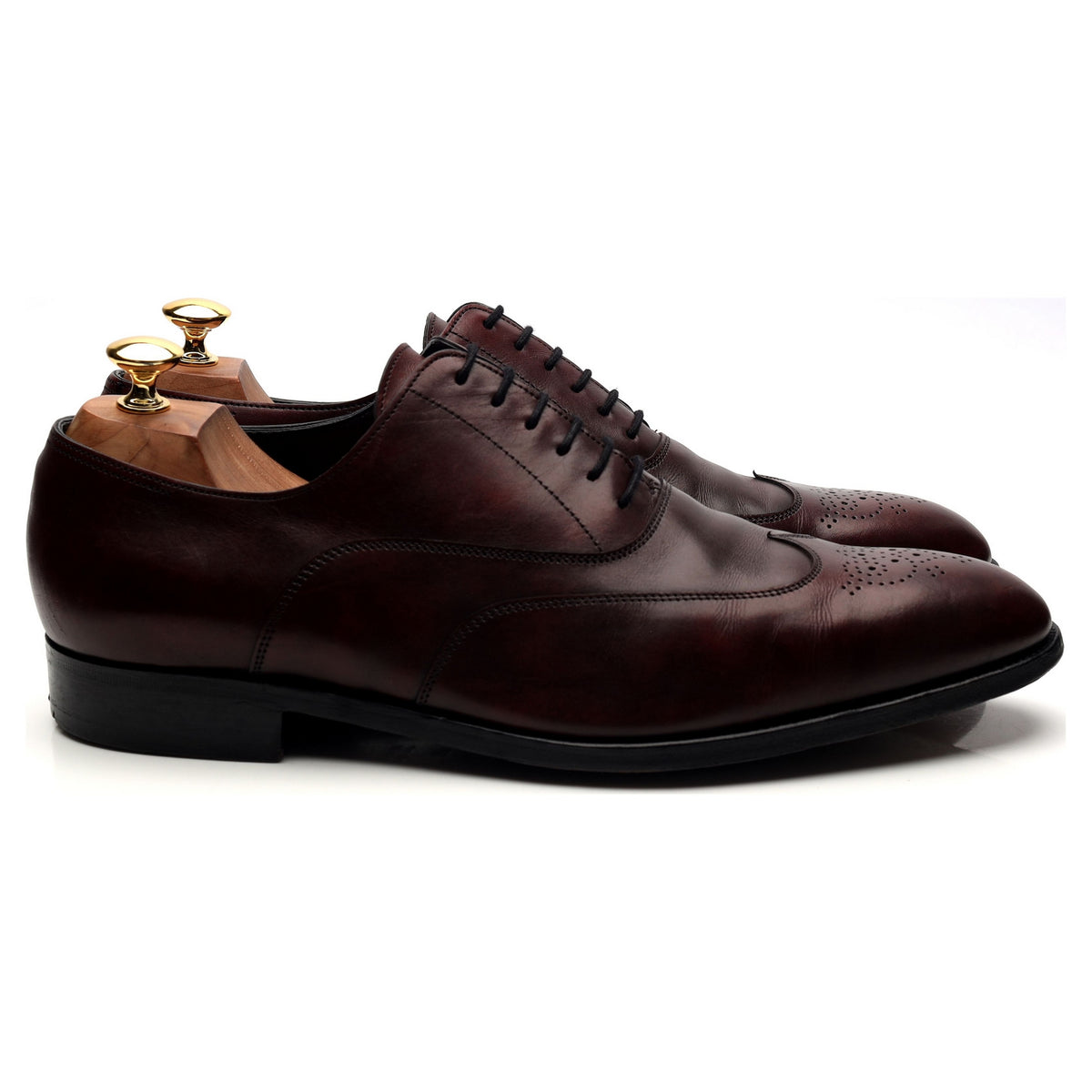 Hermes &#39;Hector&#39; Burgundy Leather Oxford UK 10 E