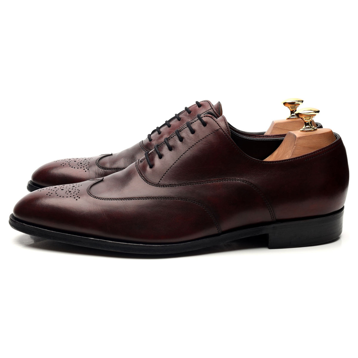 Hermes &#39;Hector&#39; Burgundy Leather Oxford UK 10 E