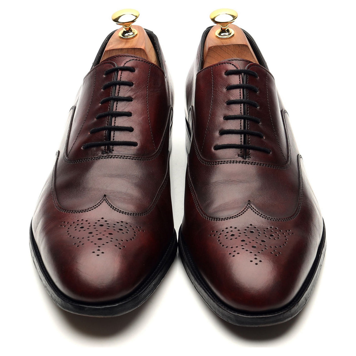 Hermes &#39;Hector&#39; Burgundy Leather Oxford UK 10 E