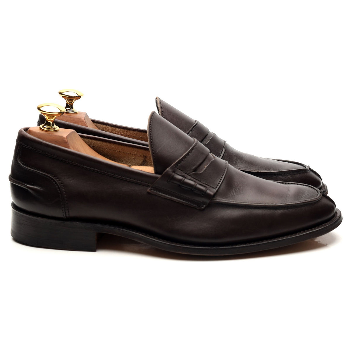 &#39;Jake&#39; Dark Brown Leather Loafers UK 6.5