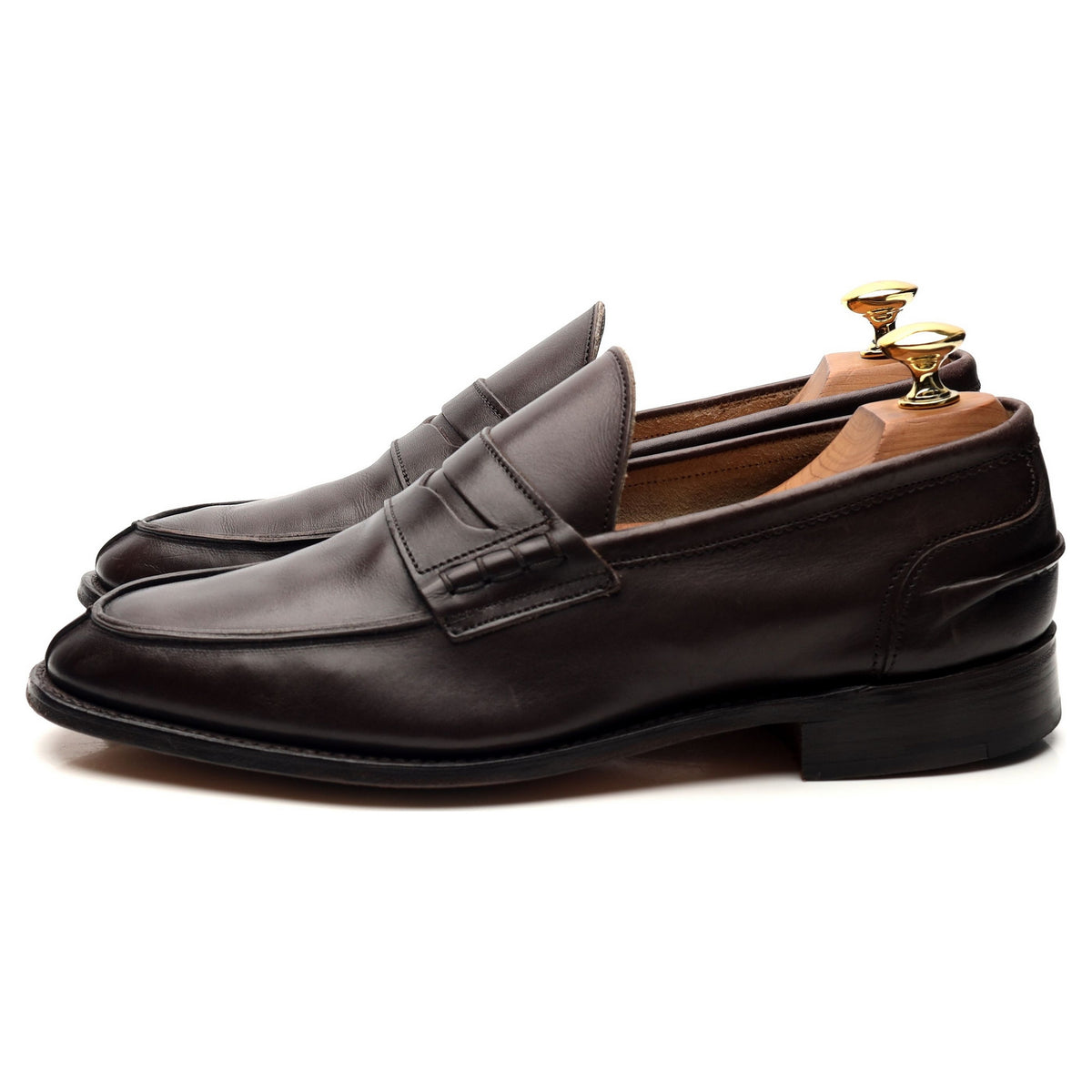 &#39;Jake&#39; Dark Brown Leather Loafers UK 6.5