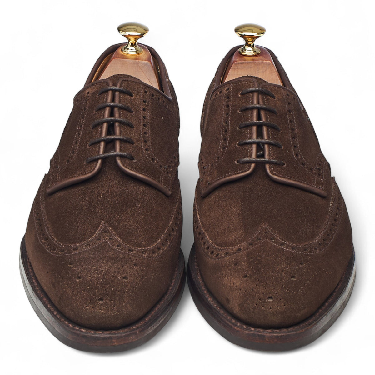 'Swansea' Dark Brown Suede Derby Brogues UK 9 E