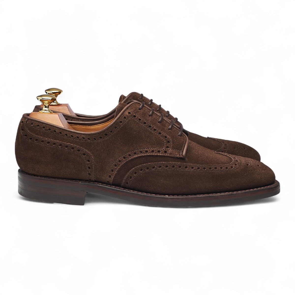 'Swansea' Dark Brown Suede Derby Brogues UK 9 E