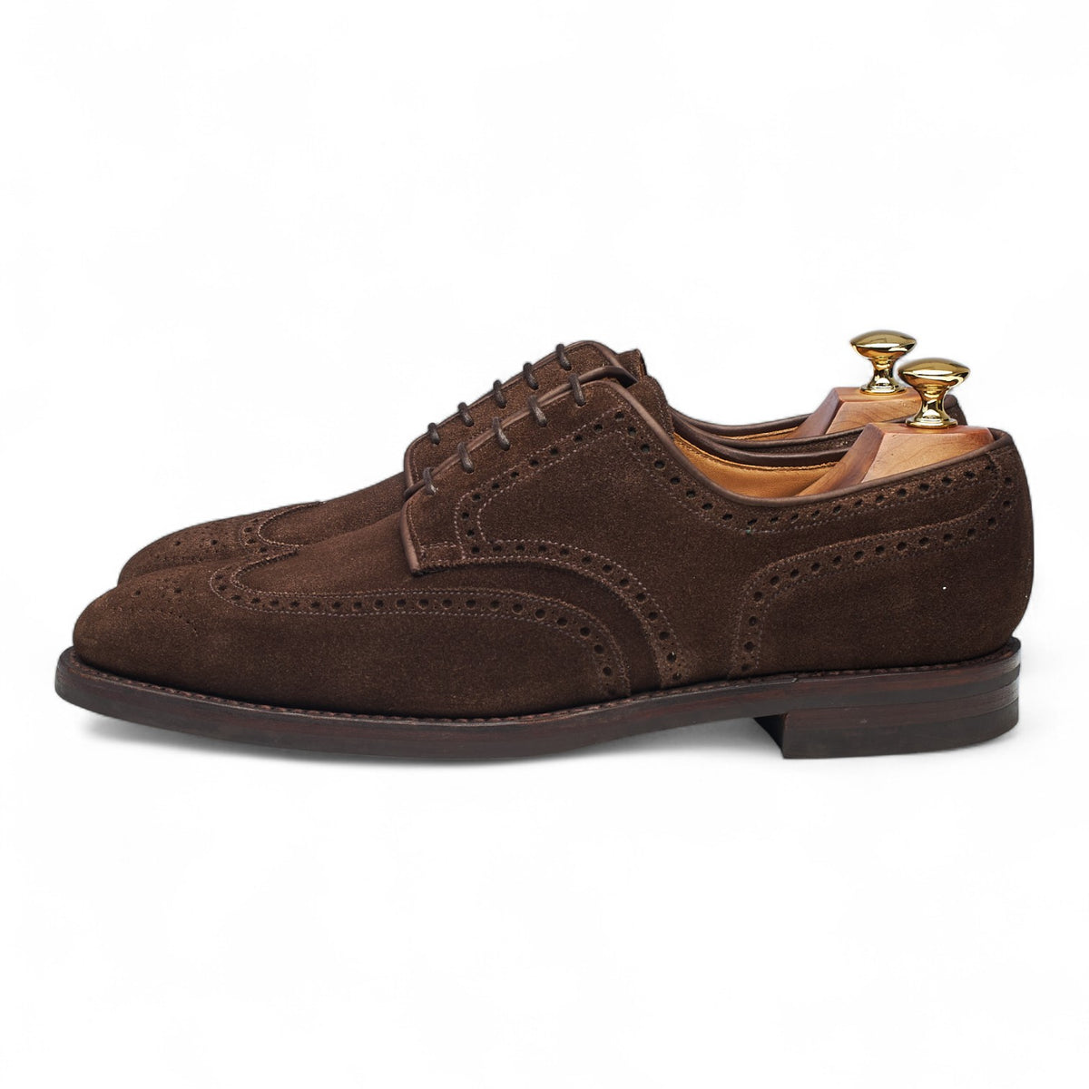 'Swansea' Dark Brown Suede Derby Brogues UK 9 E