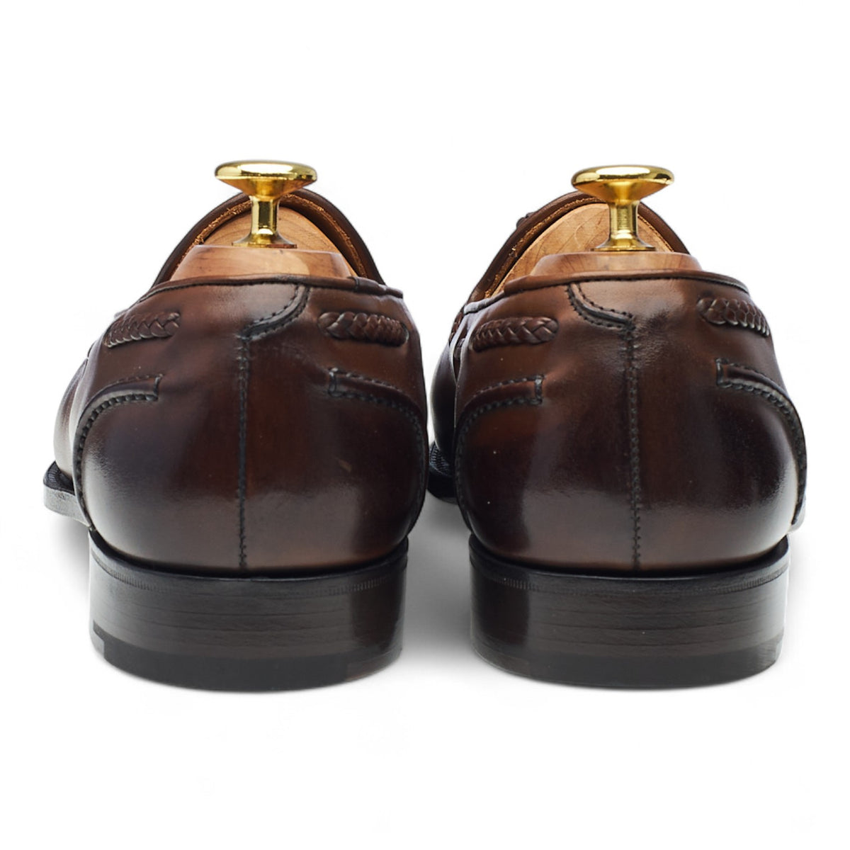 'Belgravia' Brown Leather Tassel Loafers UK 8.5 E