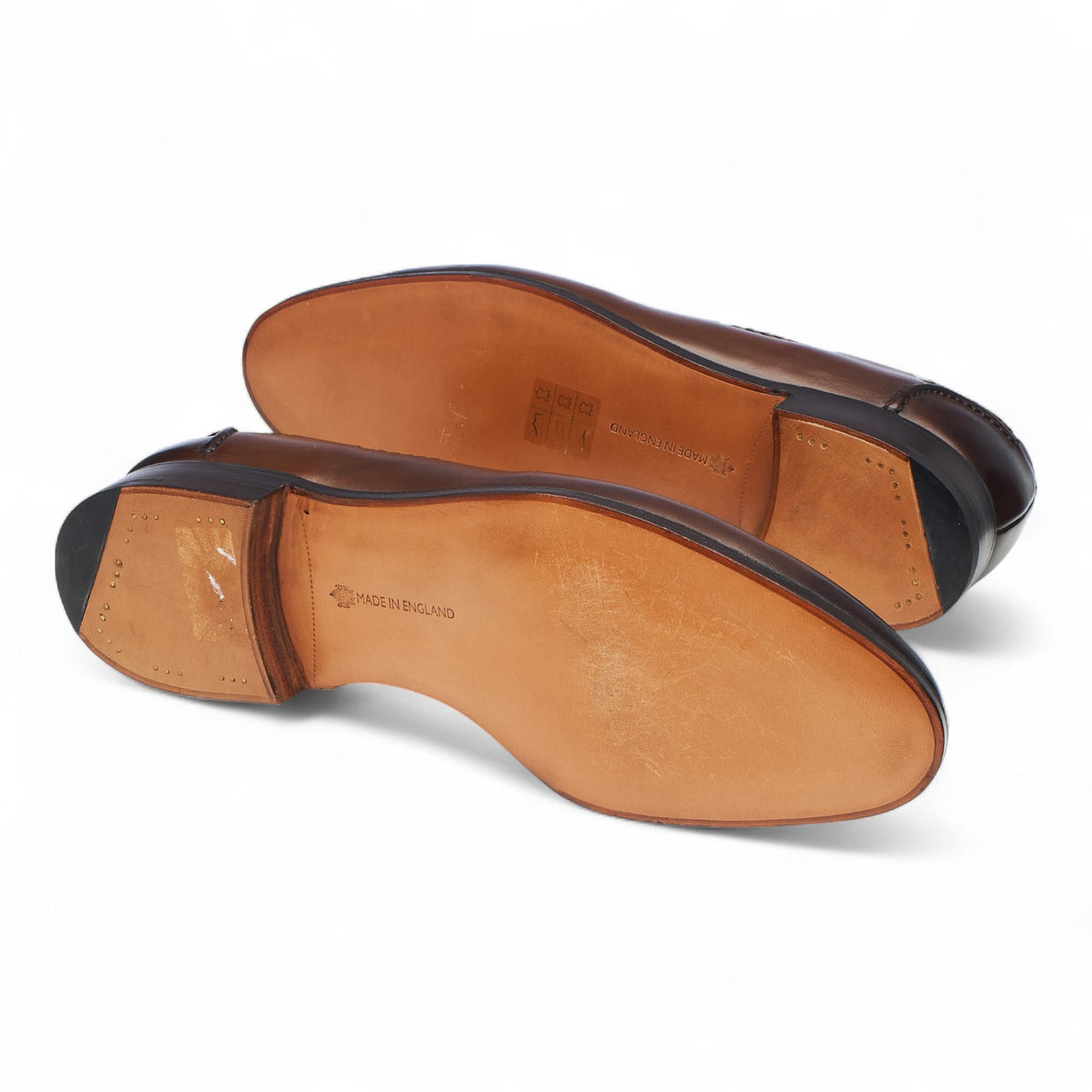 'Belgravia' Brown Leather Tassel Loafers UK 8.5 E