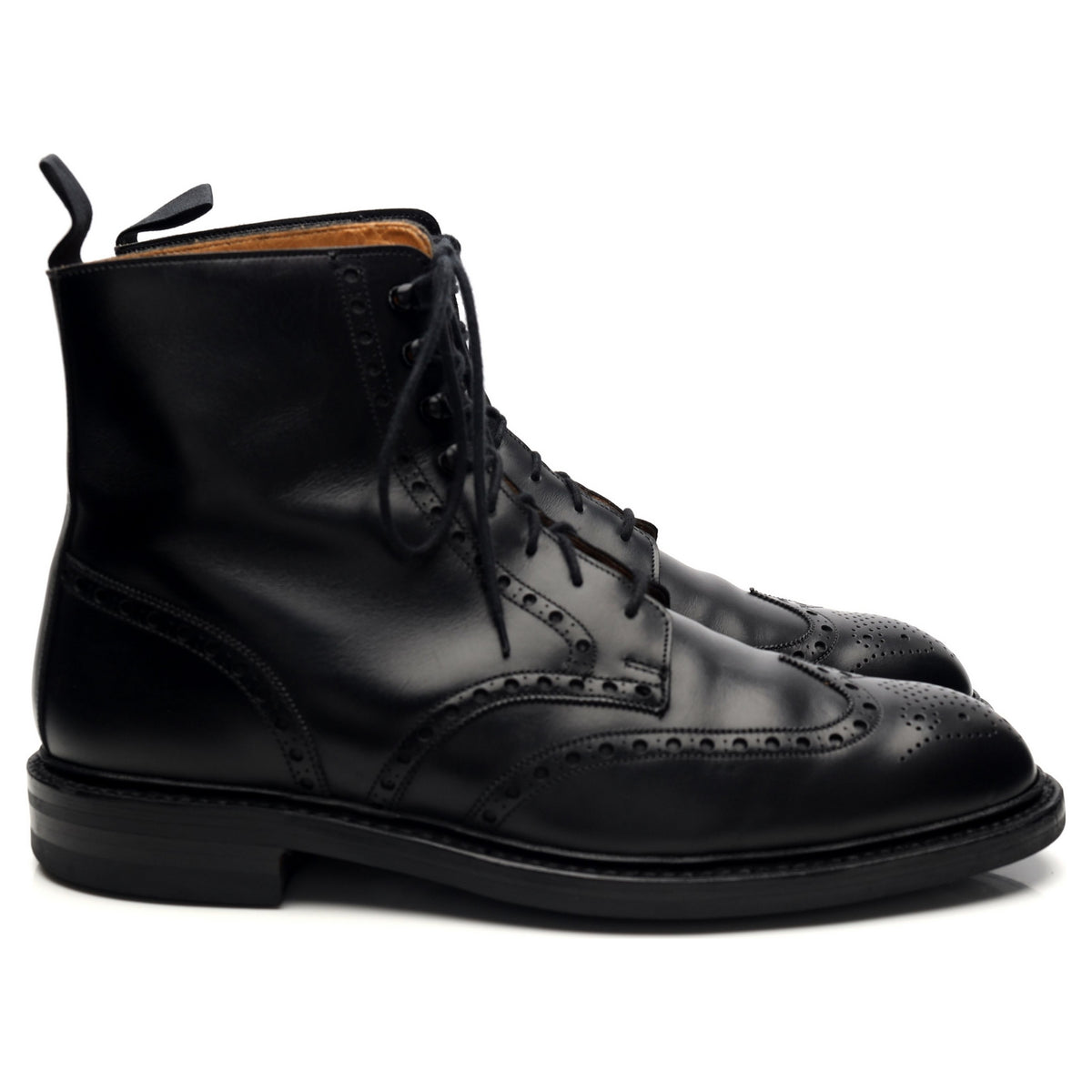 &#39;Skye 3&#39; Black Leather Brogue Boots UK 9 E