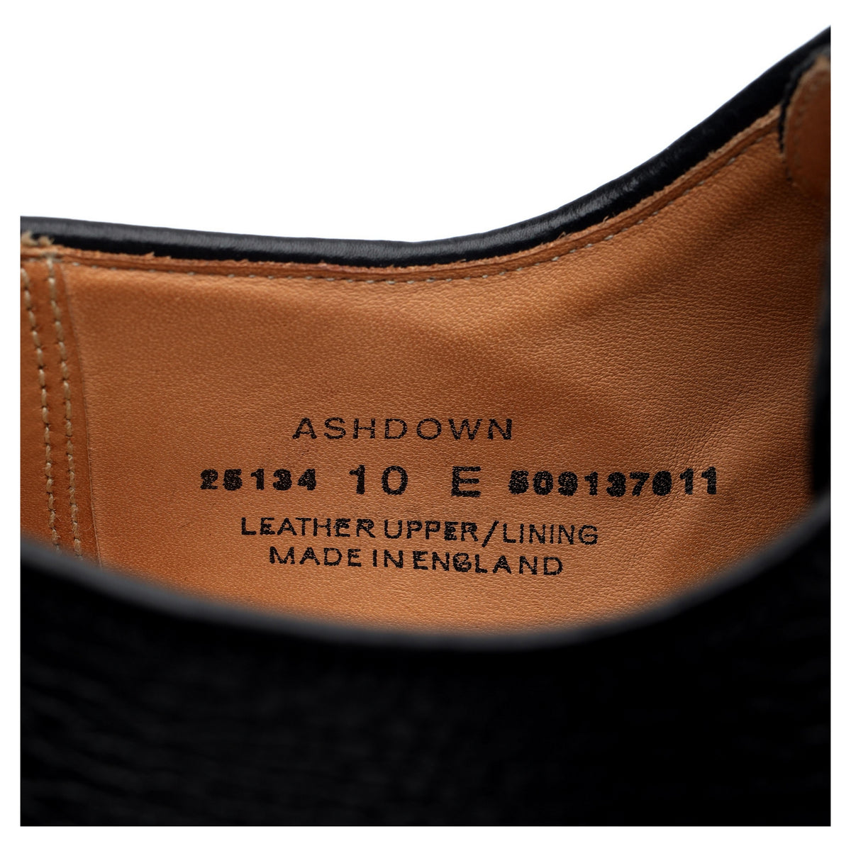 &#39;Ashdown&#39; Black Leather Derby UK 10 E