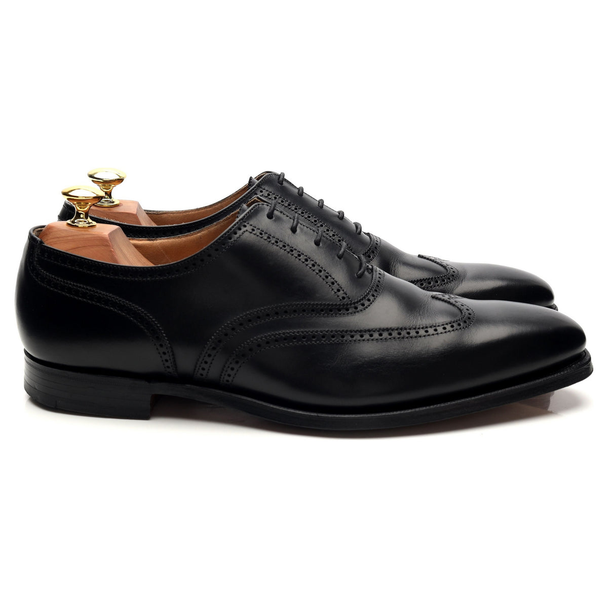 &#39;Drummond&#39; Black Leather Oxford Brogues UK 8.5 G