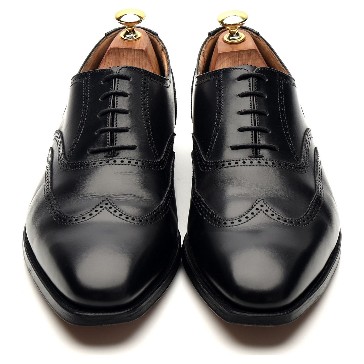 &#39;Drummond&#39; Black Leather Oxford Brogues UK 8.5 G