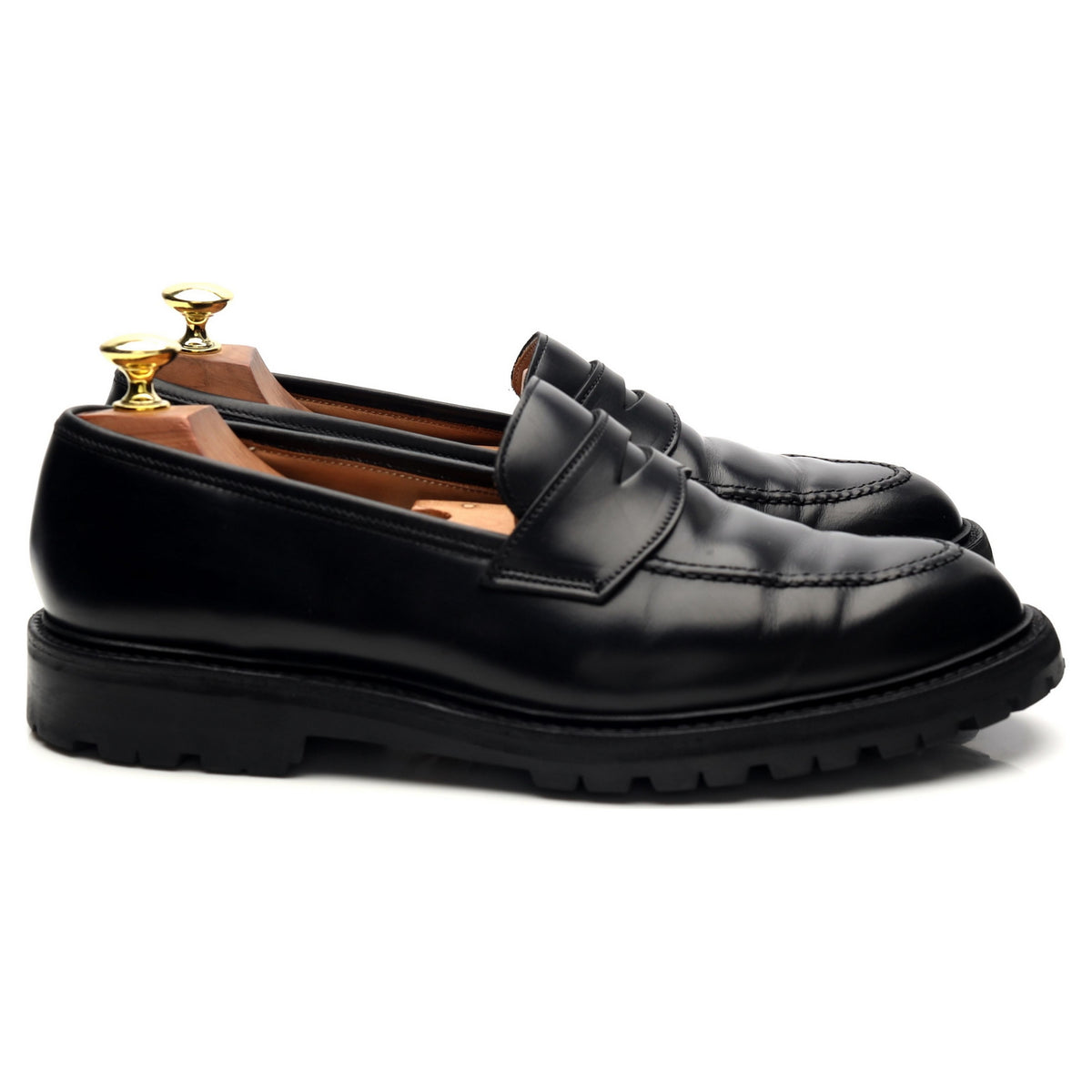 &#39;Henley 3&#39; Black Leather Loafers UK 7.5 E