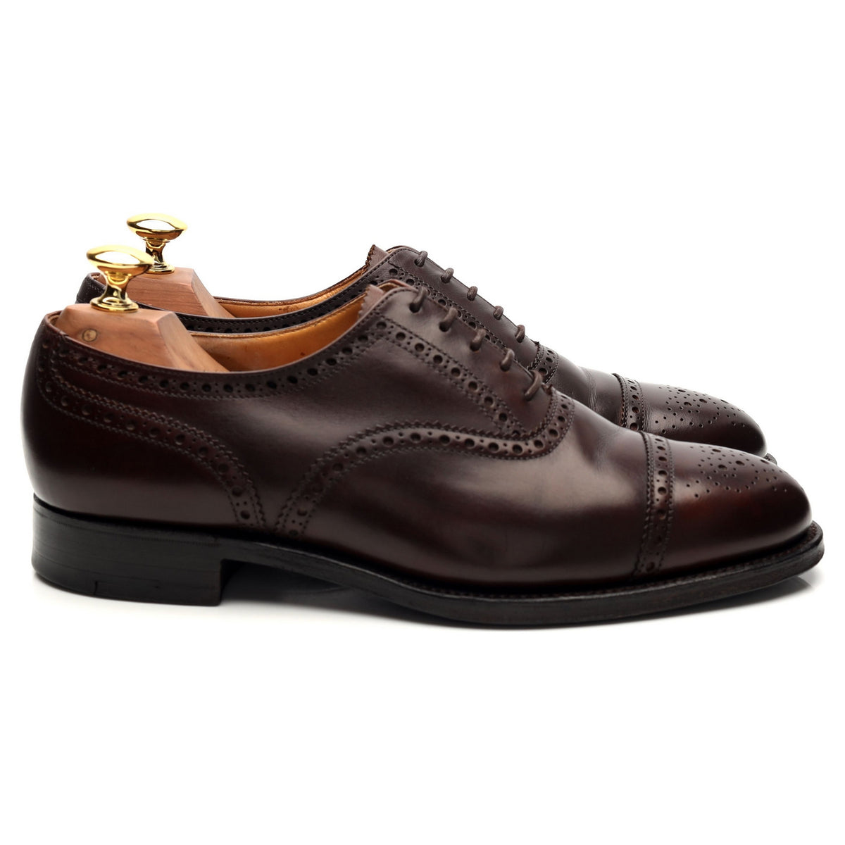 &#39;Plymouth&#39; Dark Brown Leather Oxford Brogues UK 6 F