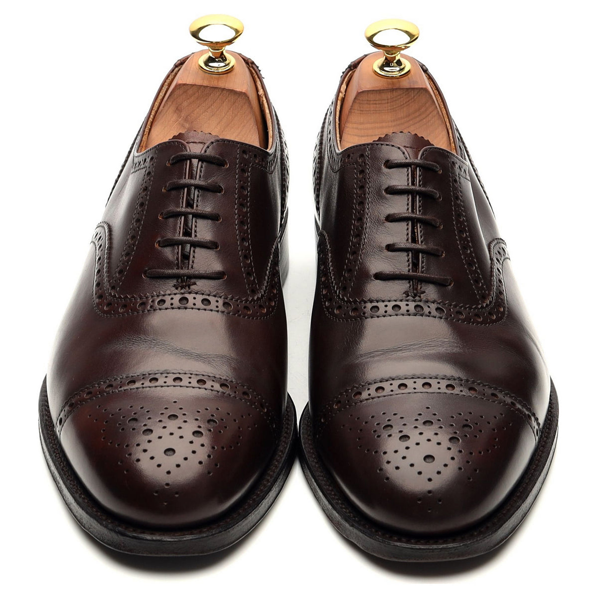 &#39;Plymouth&#39; Dark Brown Leather Oxford Brogues UK 6 F