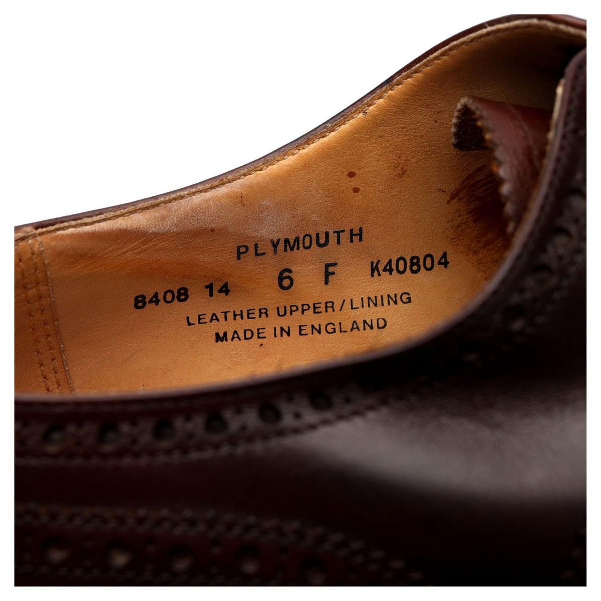 &#39;Plymouth&#39; Dark Brown Leather Oxford Brogues UK 6 F