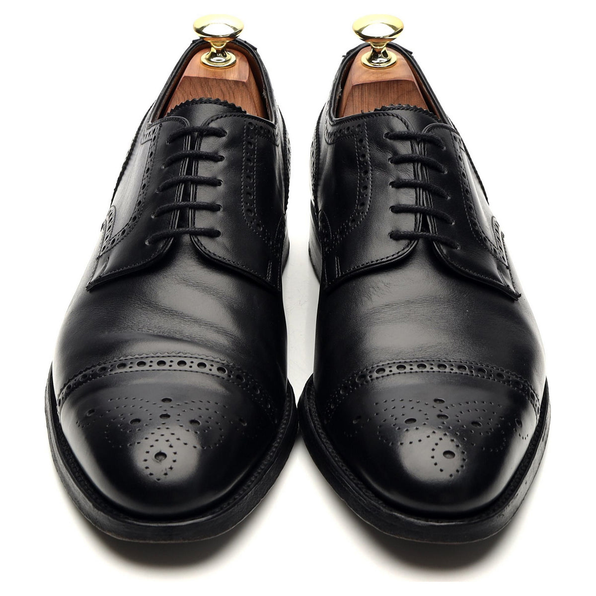 Gieves &amp; Hawkes Black Leather Derby Brogue UK 7 F