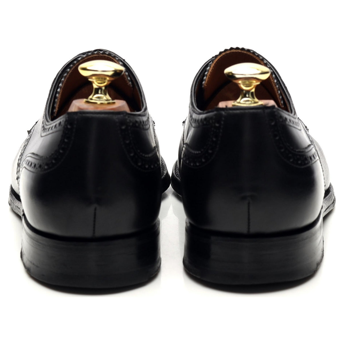 Gieves &amp; Hawkes Black Leather Derby Brogue UK 7 F