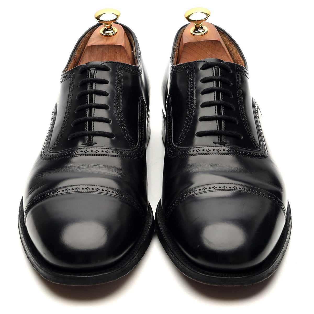 &#39;Charmouth&#39; Black Leather Oxford Brogues UK 10 F