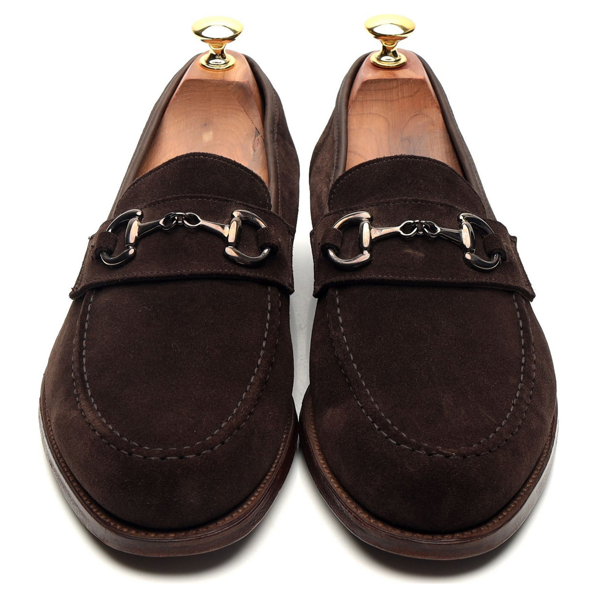 &#39;Finchley 2&#39; Dark Brown Suede Horse-bit Loafer UK 9.5 E