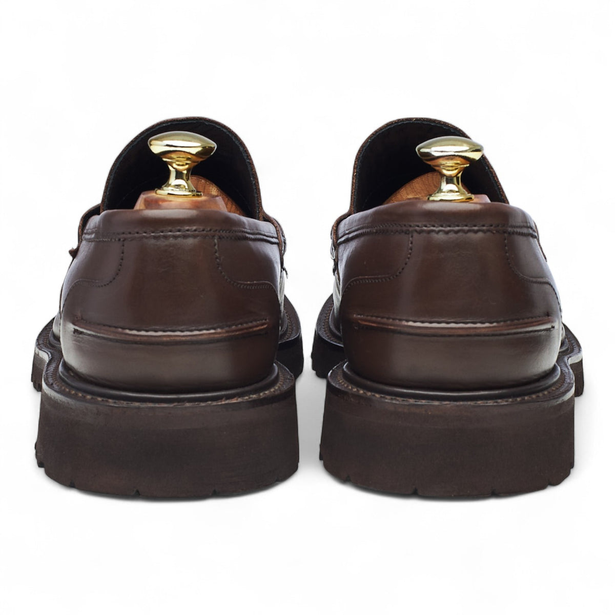 'James' Dark Brown Leather Loafers UK 7