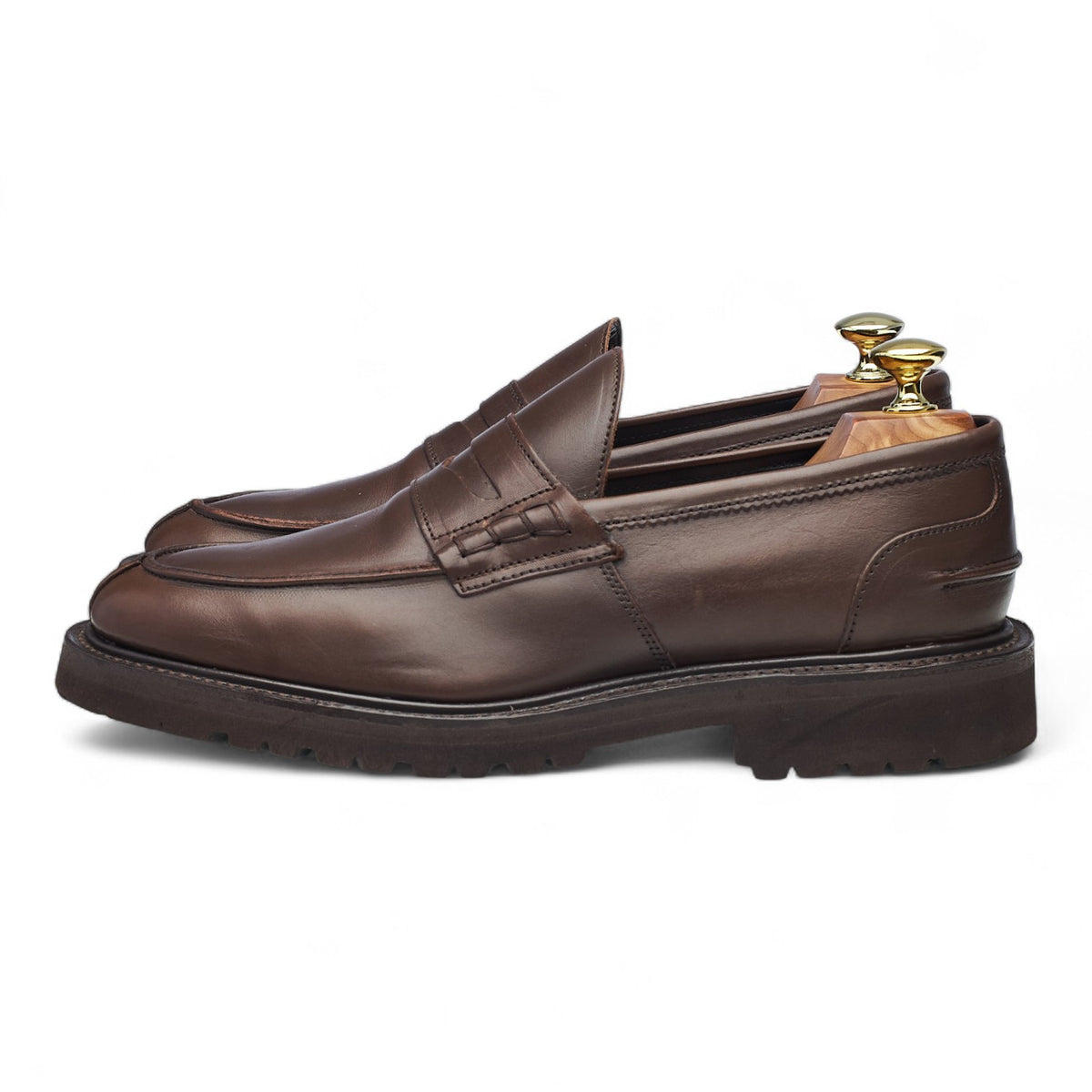 'James' Dark Brown Leather Loafers UK 7