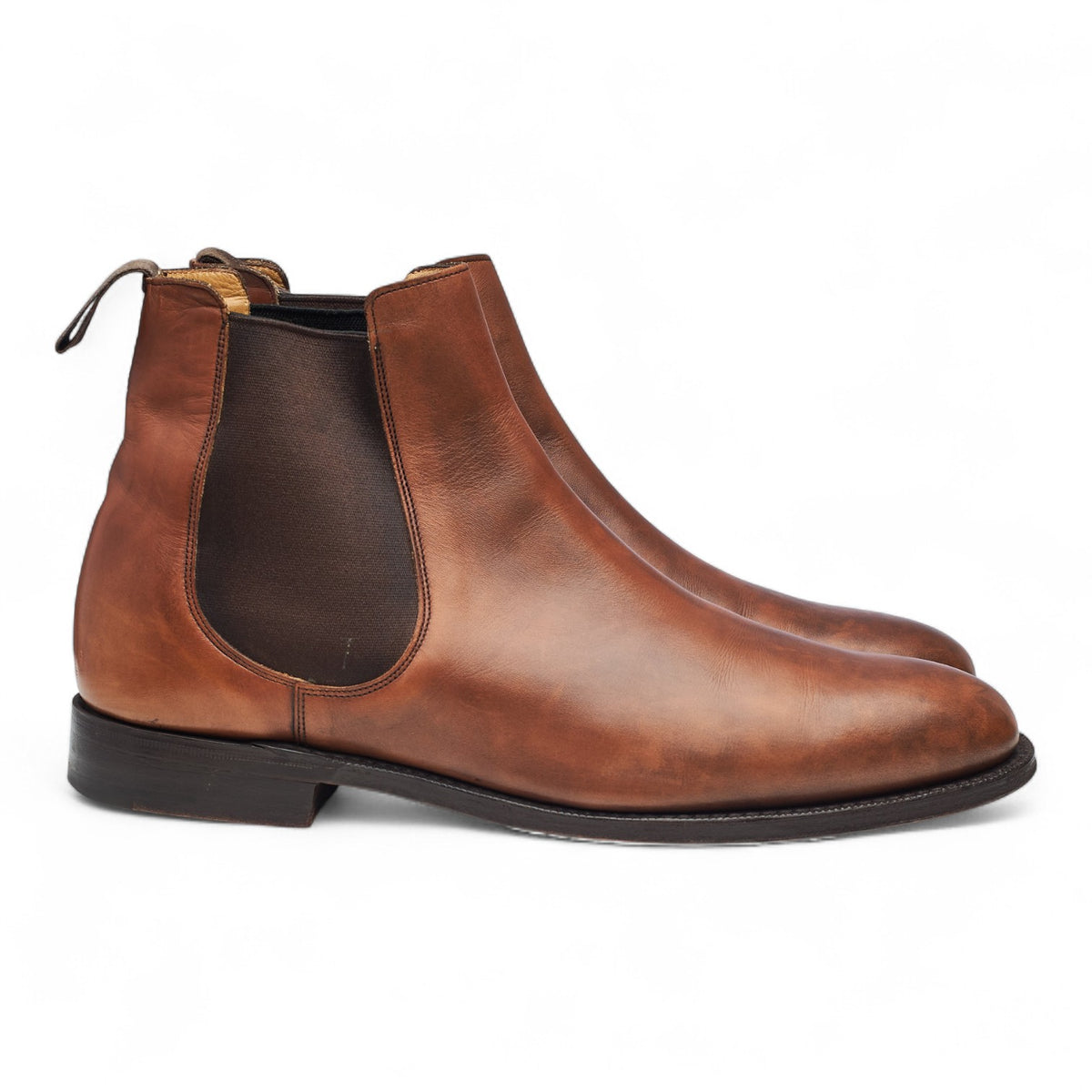 'Stamford' Tan Brown Leather Chelsea Boots UK 9.5 F