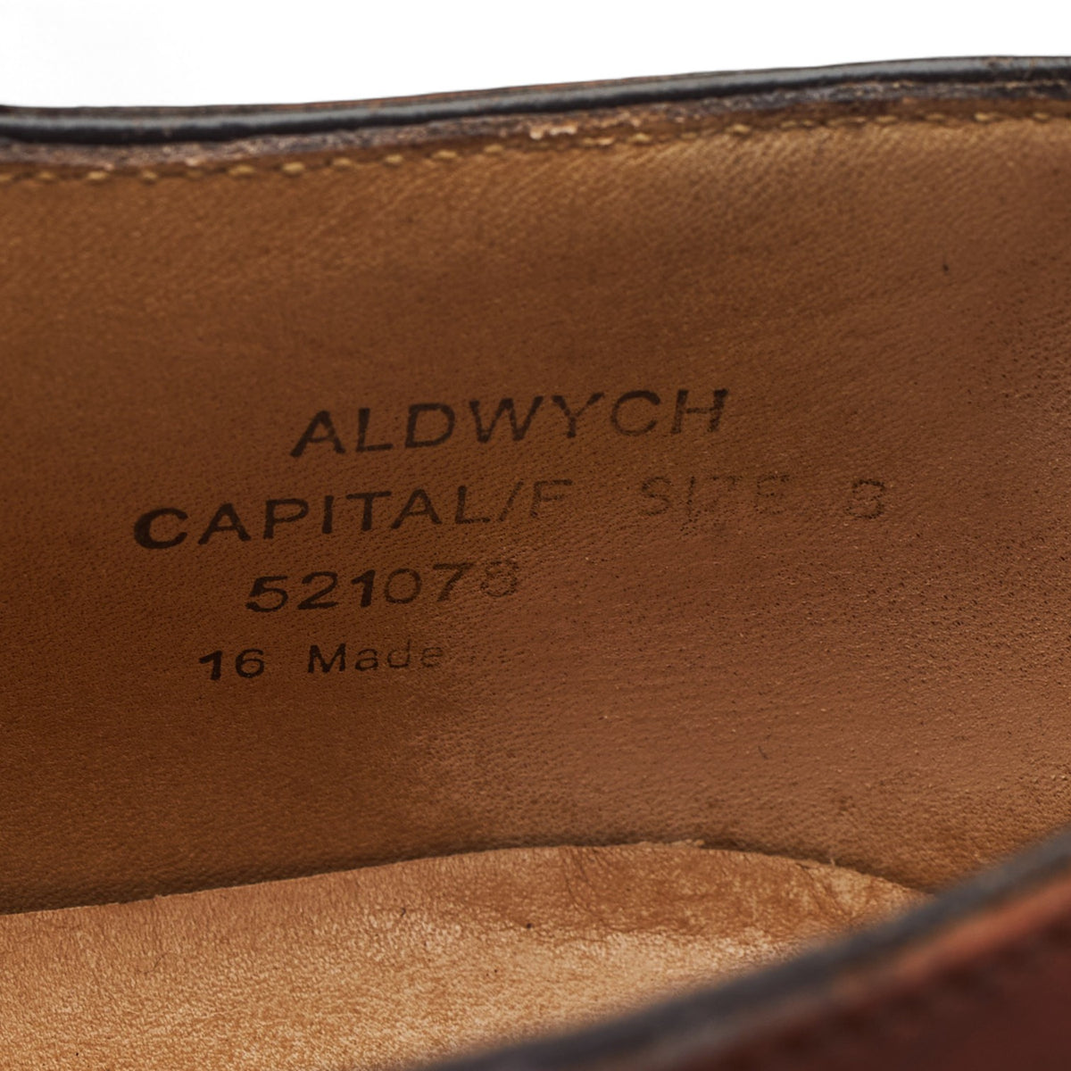 1880 'Aldwych' Tan Brown Leather Oxford UK 8 F