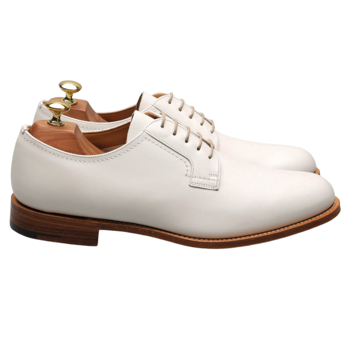 &#39;Barkson&#39; White Leather Derby UK 8.5 F