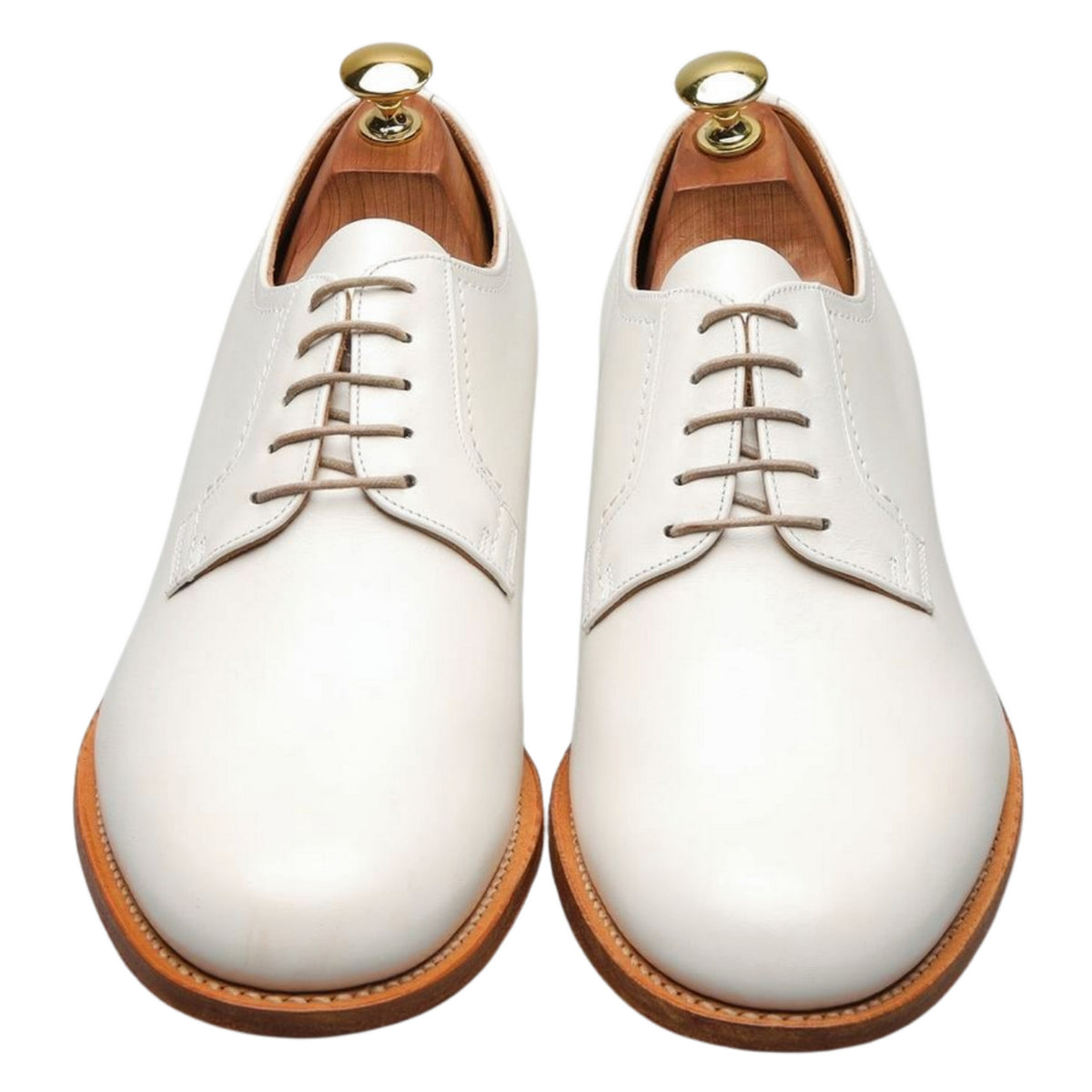 &#39;Barkson&#39; White Leather Derby UK 8.5 F