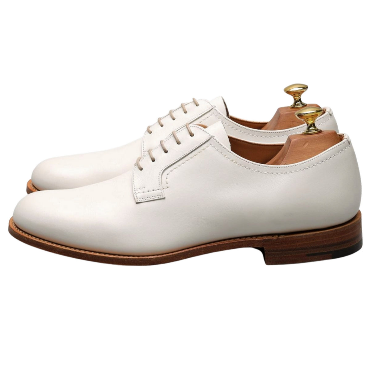 &#39;Barkson&#39; White Leather Derby UK 8.5 F