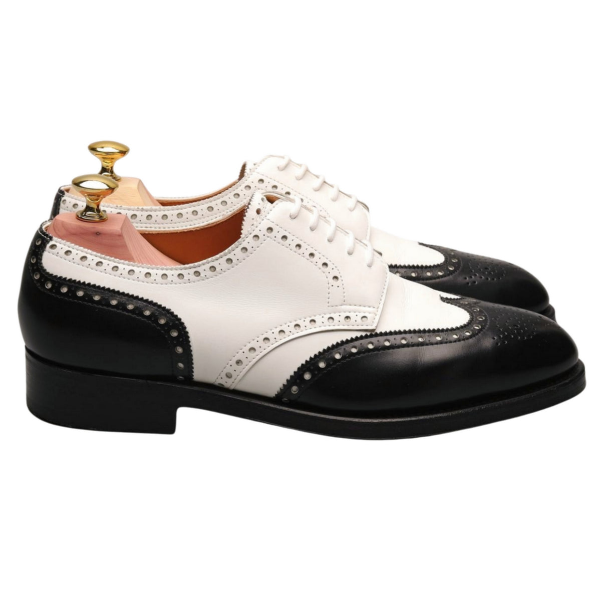 &#39;Darby&#39; Black and White Leather Derby Brogue UK 6 EE