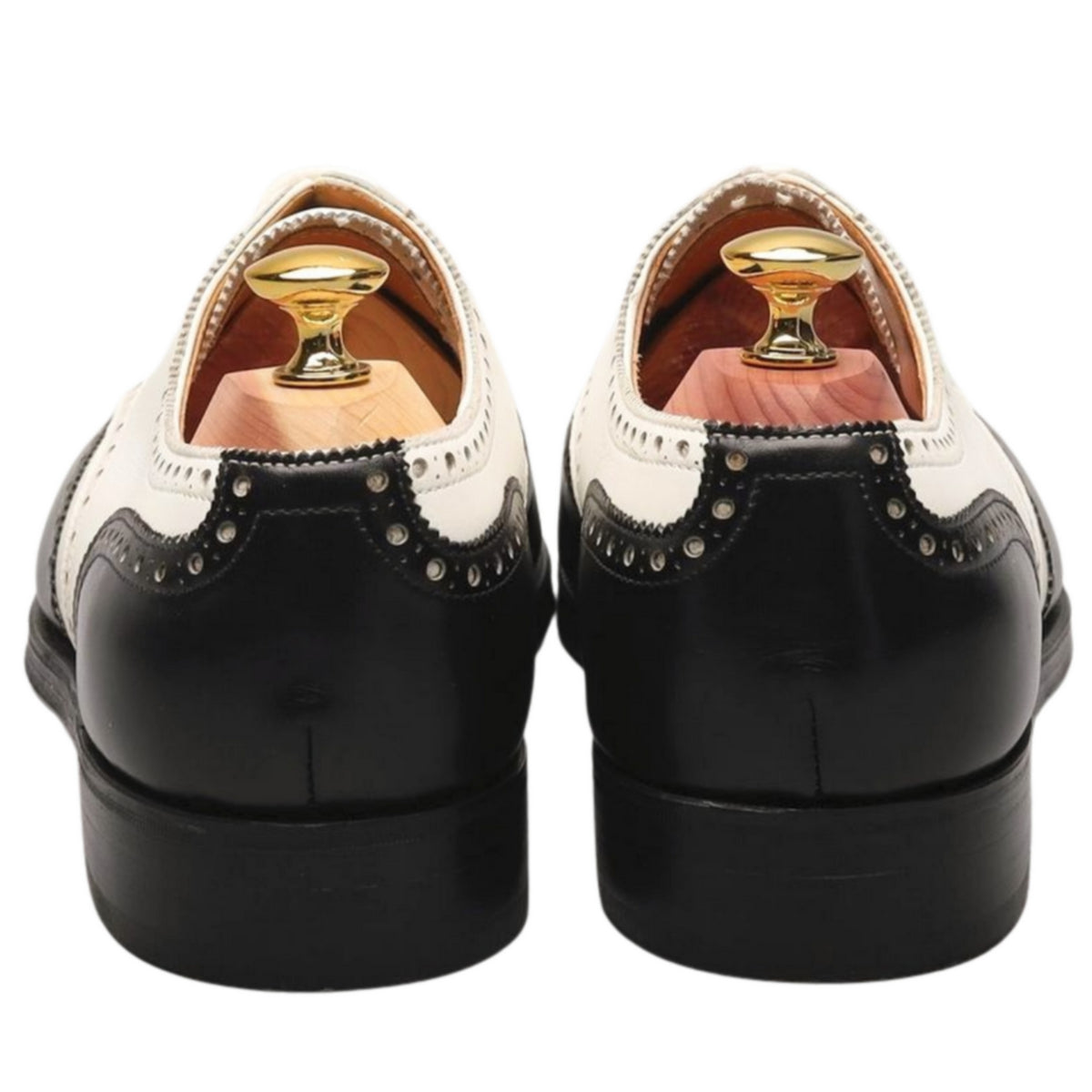 &#39;Darby&#39; Black and White Leather Derby Brogue UK 6 EE