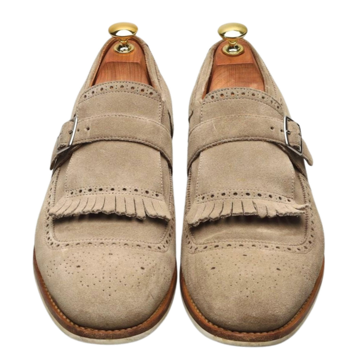 &#39;Shanghai&#39; Stone Suede Monk Strap UK 8 F