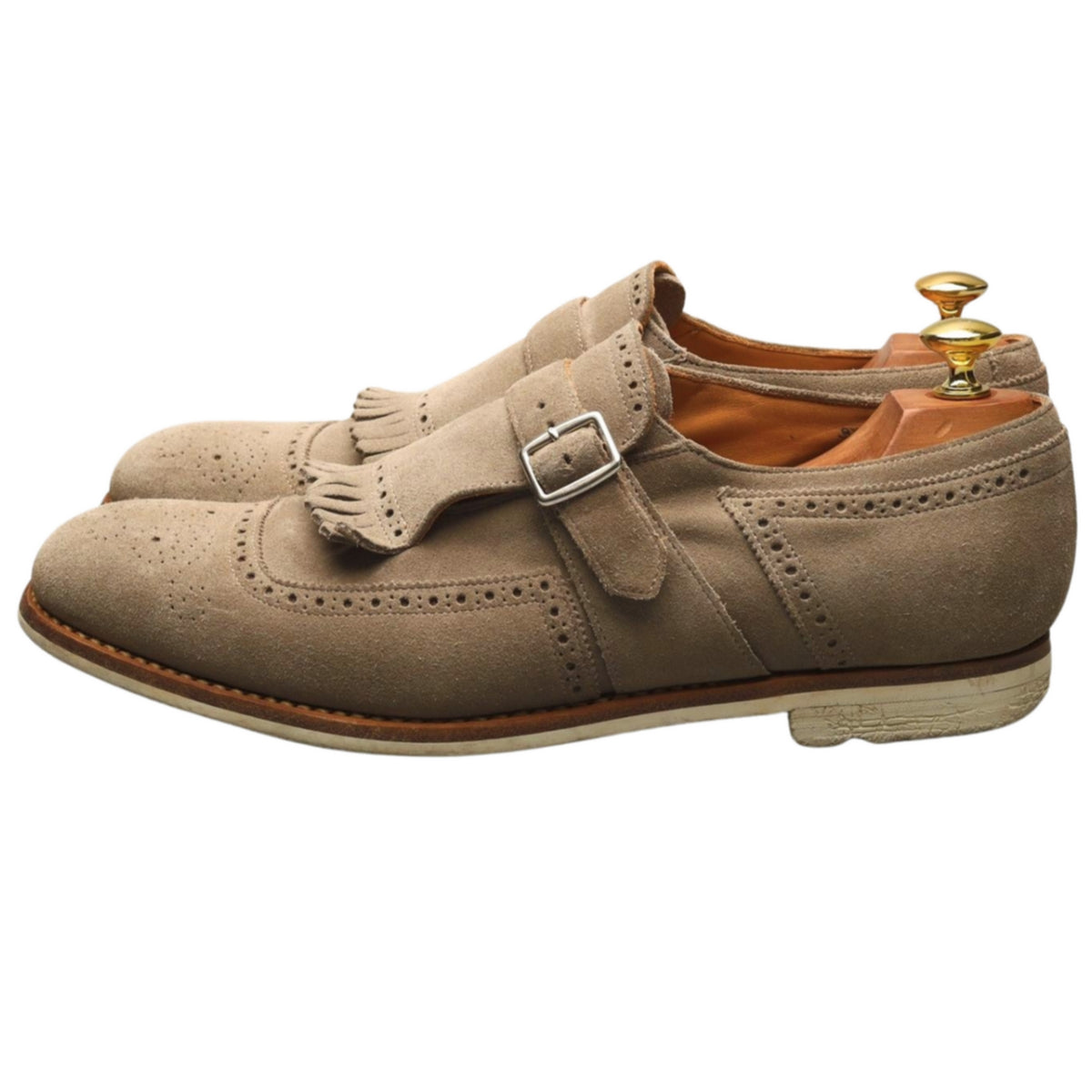 &#39;Shanghai&#39; Stone Suede Monk Strap UK 8 F