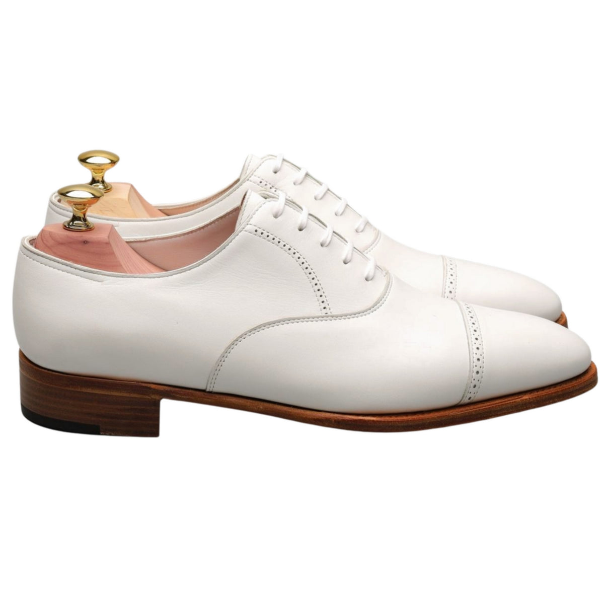 &#39;Philip ll&#39; White Leather Oxford UK 7 E