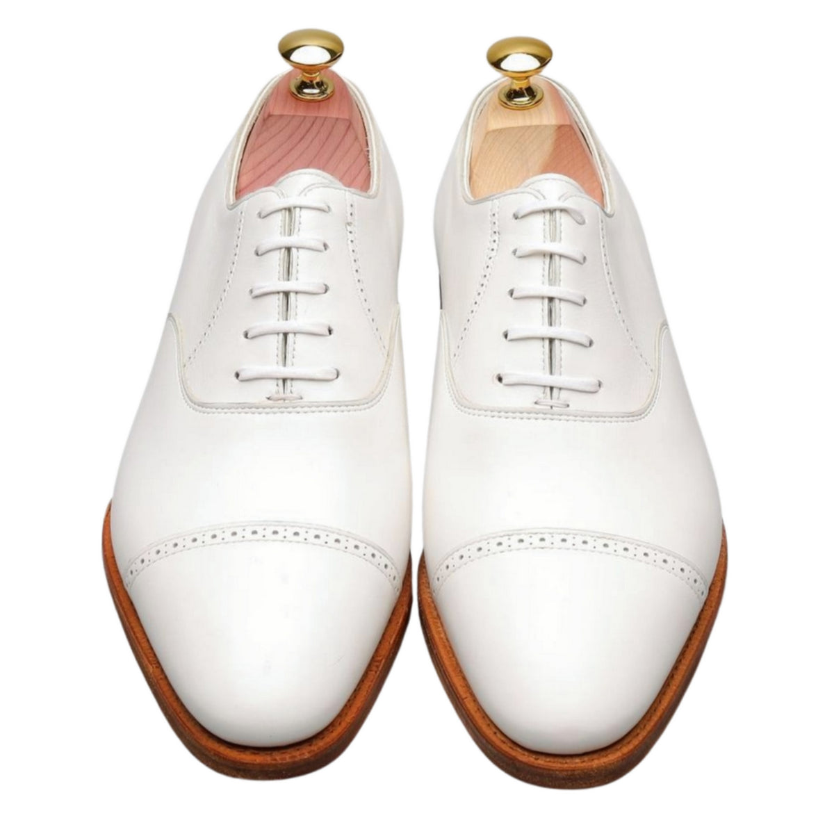 &#39;Philip ll&#39; White Leather Oxford UK 7 E