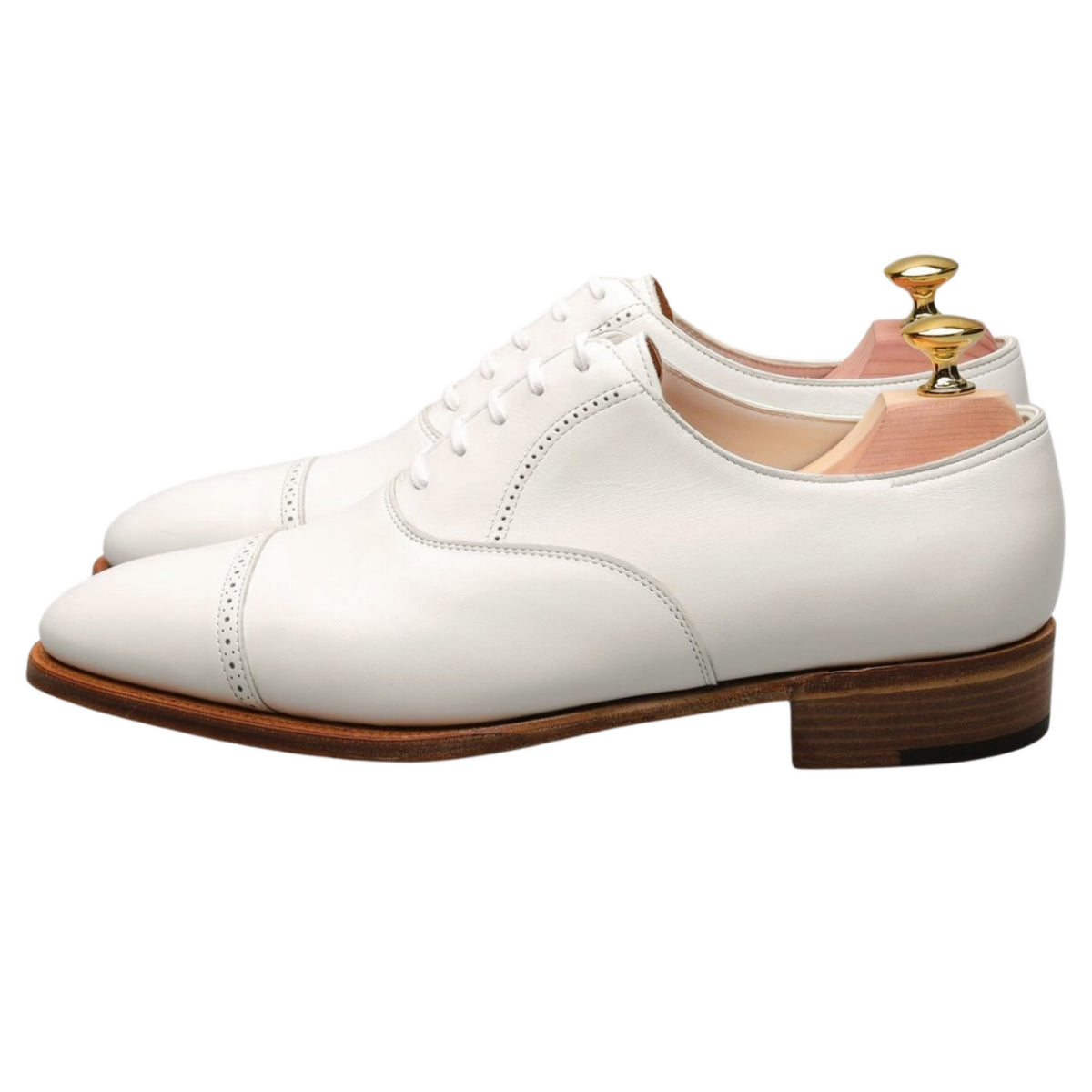 &#39;Philip ll&#39; White Leather Oxford UK 7 E