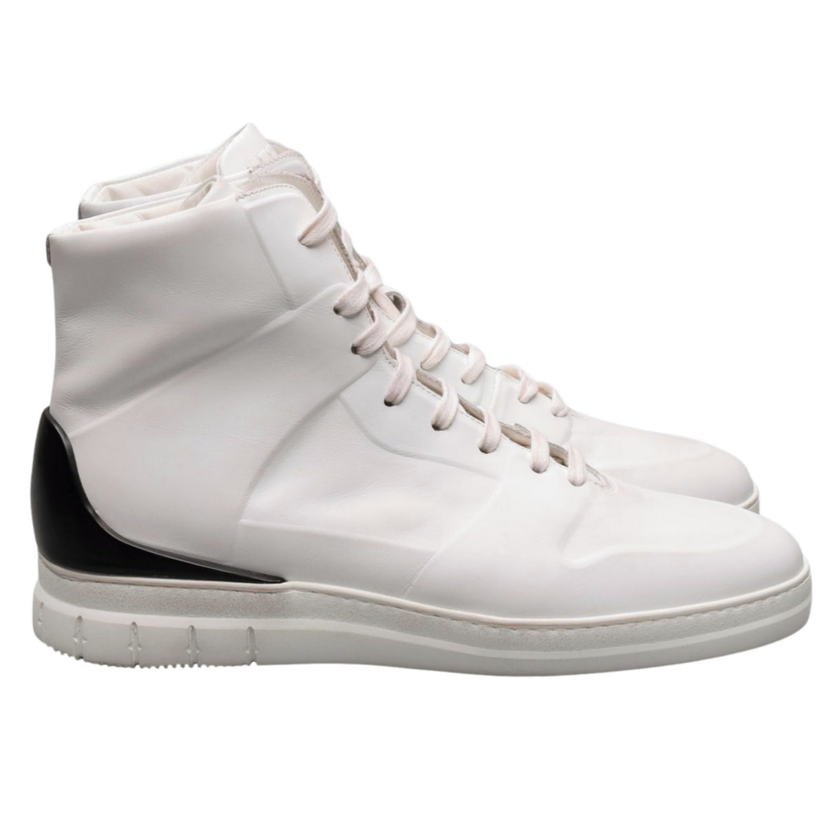 &#39;Radial Spoiler&#39; White Leather Hi Top Sneaker UK 9 EU 43