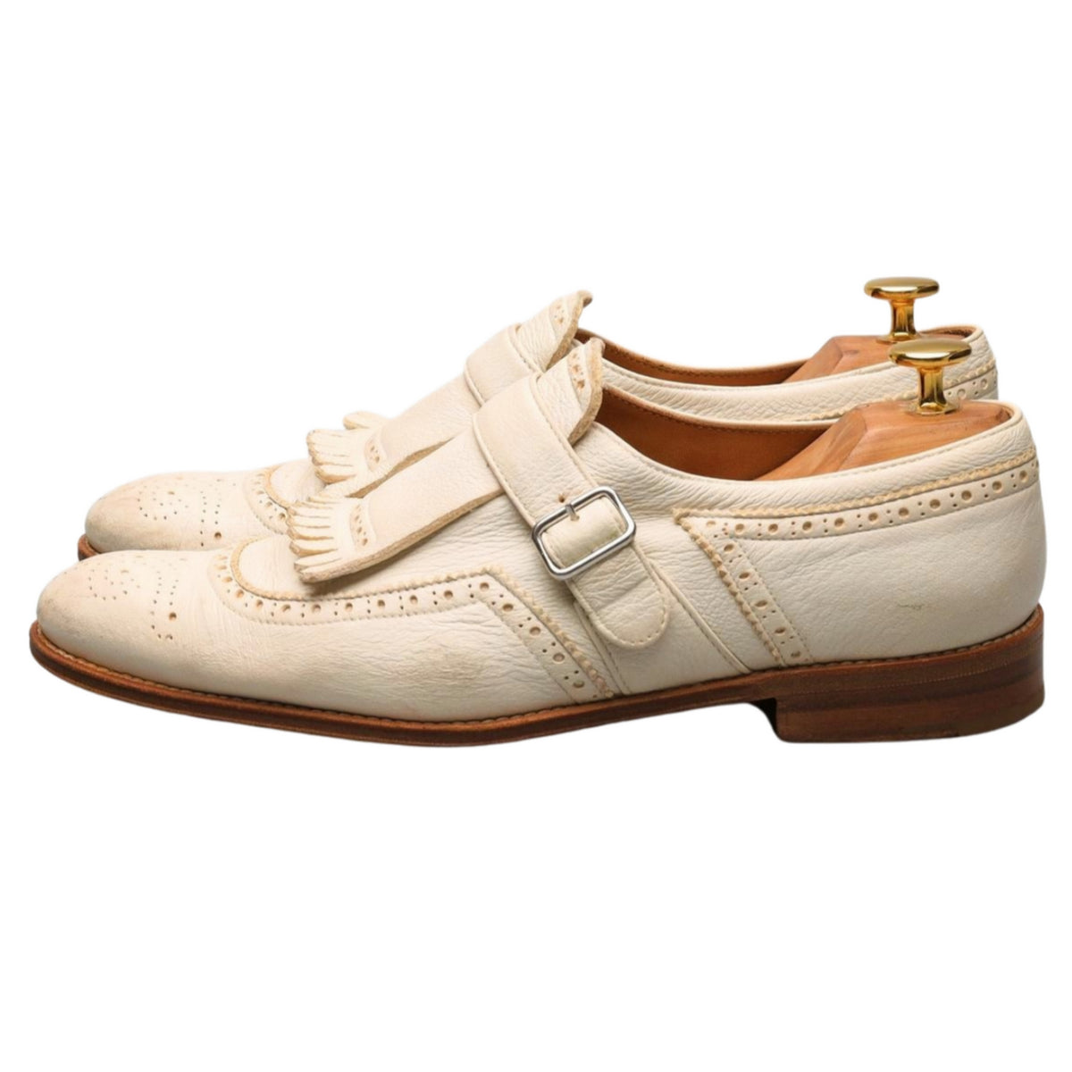 Women&#39;s &#39;Kaber&#39; Cream Leather Monk Strap UK 5.5 EU 38.5