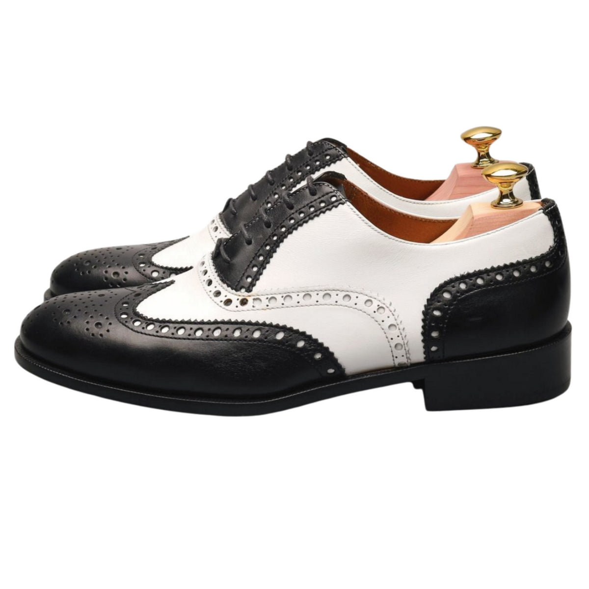 &#39;Chicago&#39; Black and White Leather Oxford Brogue UK 7.5