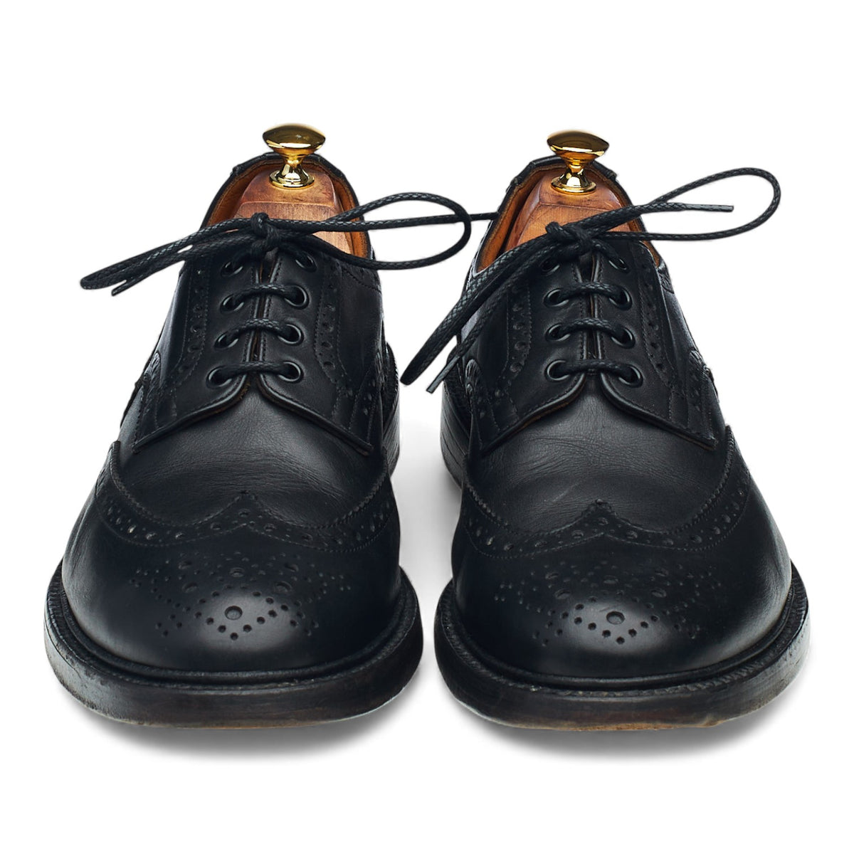 'Keswick' Black Leather Derby Brogues UK 11