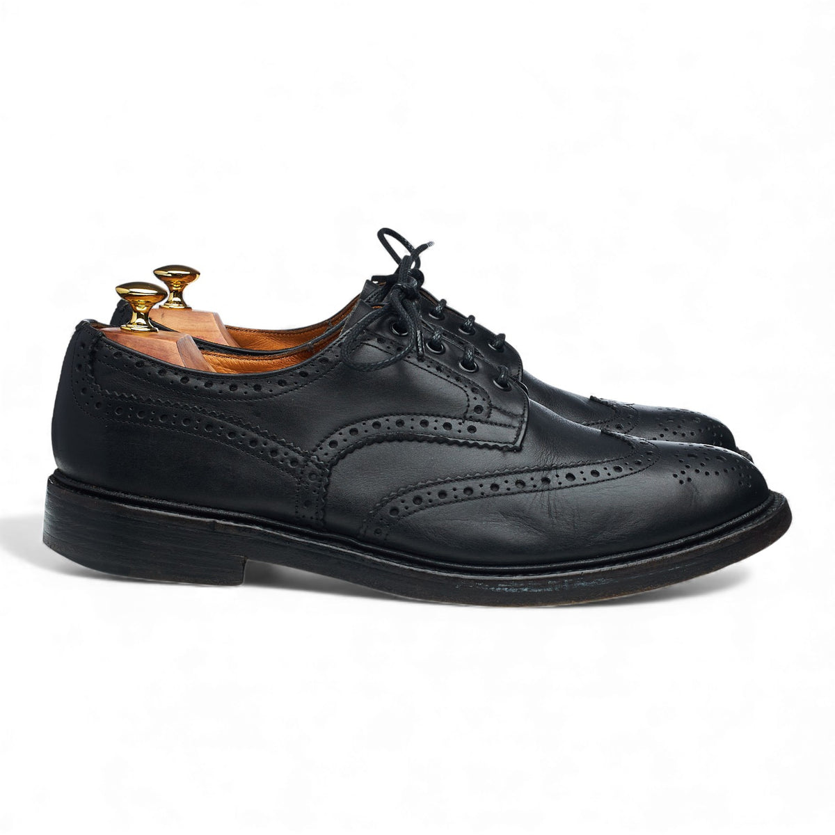 'Keswick' Black Leather Derby Brogues UK 11