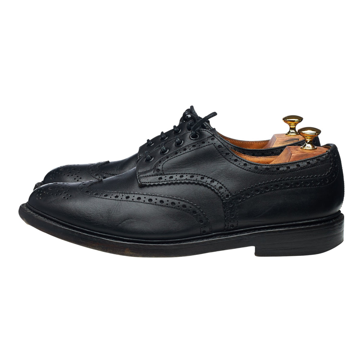 'Keswick' Black Leather Derby Brogues UK 11