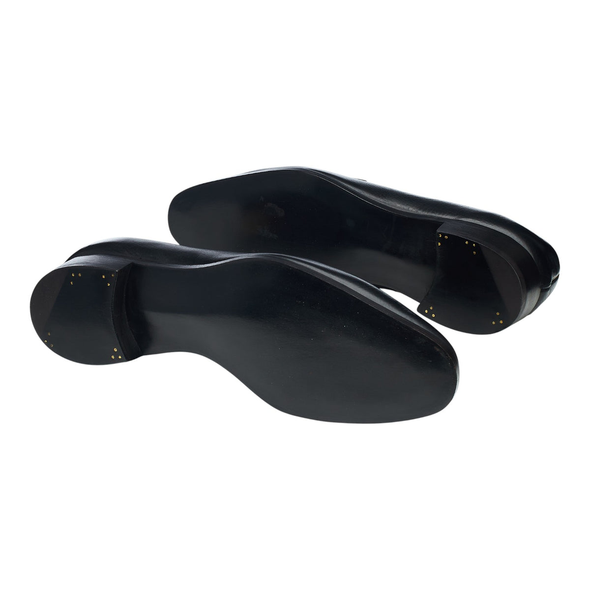 'Antibes' Black Grain Leather Split Toe Loafers UK 9 E