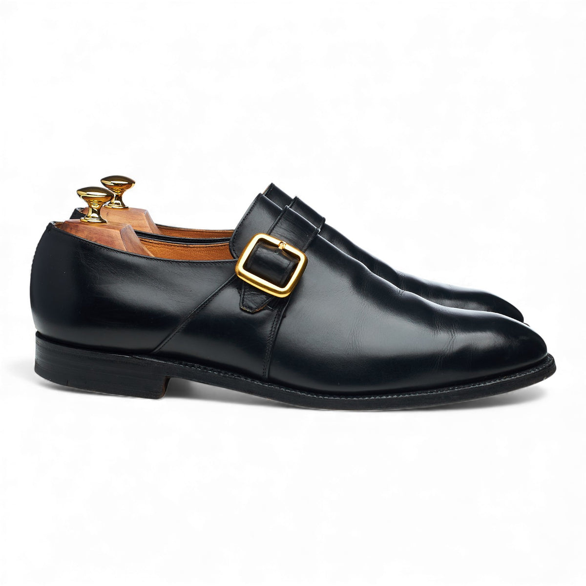 'Westbury' Black Leather Monk Strap UK 11 F