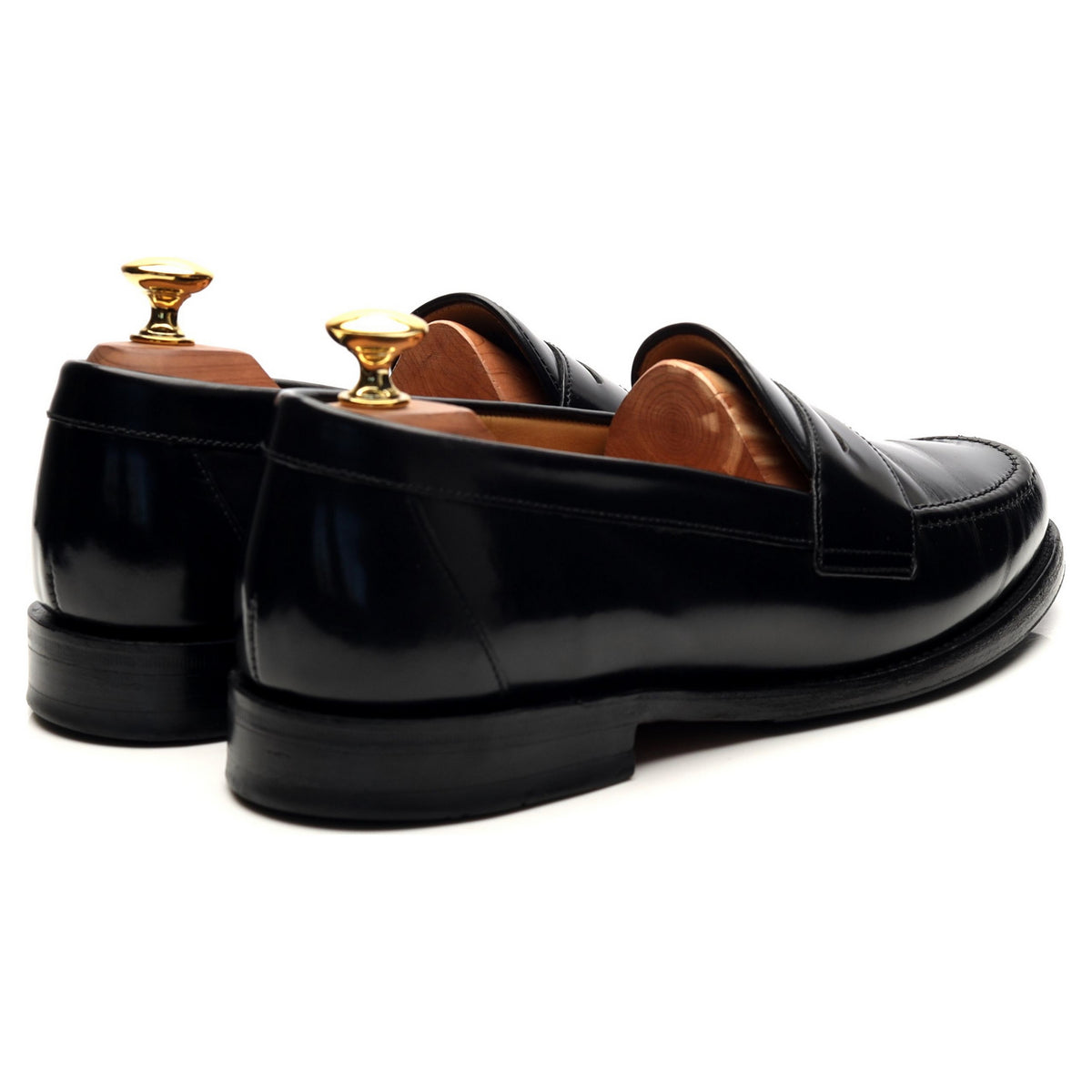 &#39;Eton&#39; Black Leather Loafers UK 6.5 F