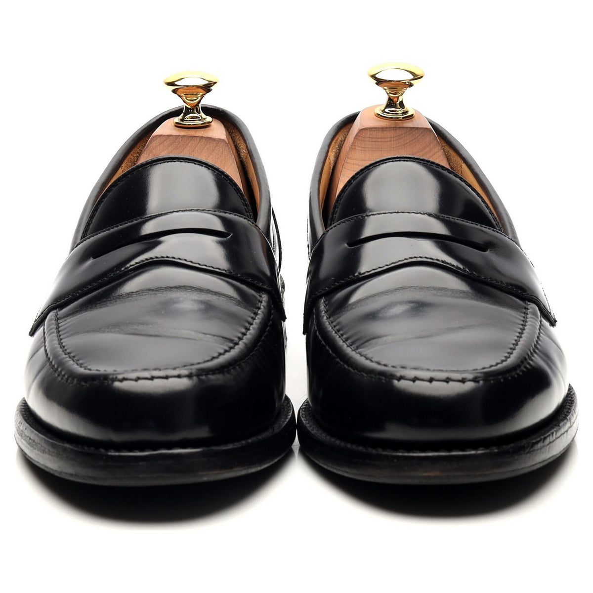 &#39;Eton&#39; Black Leather Loafers UK 6.5 F