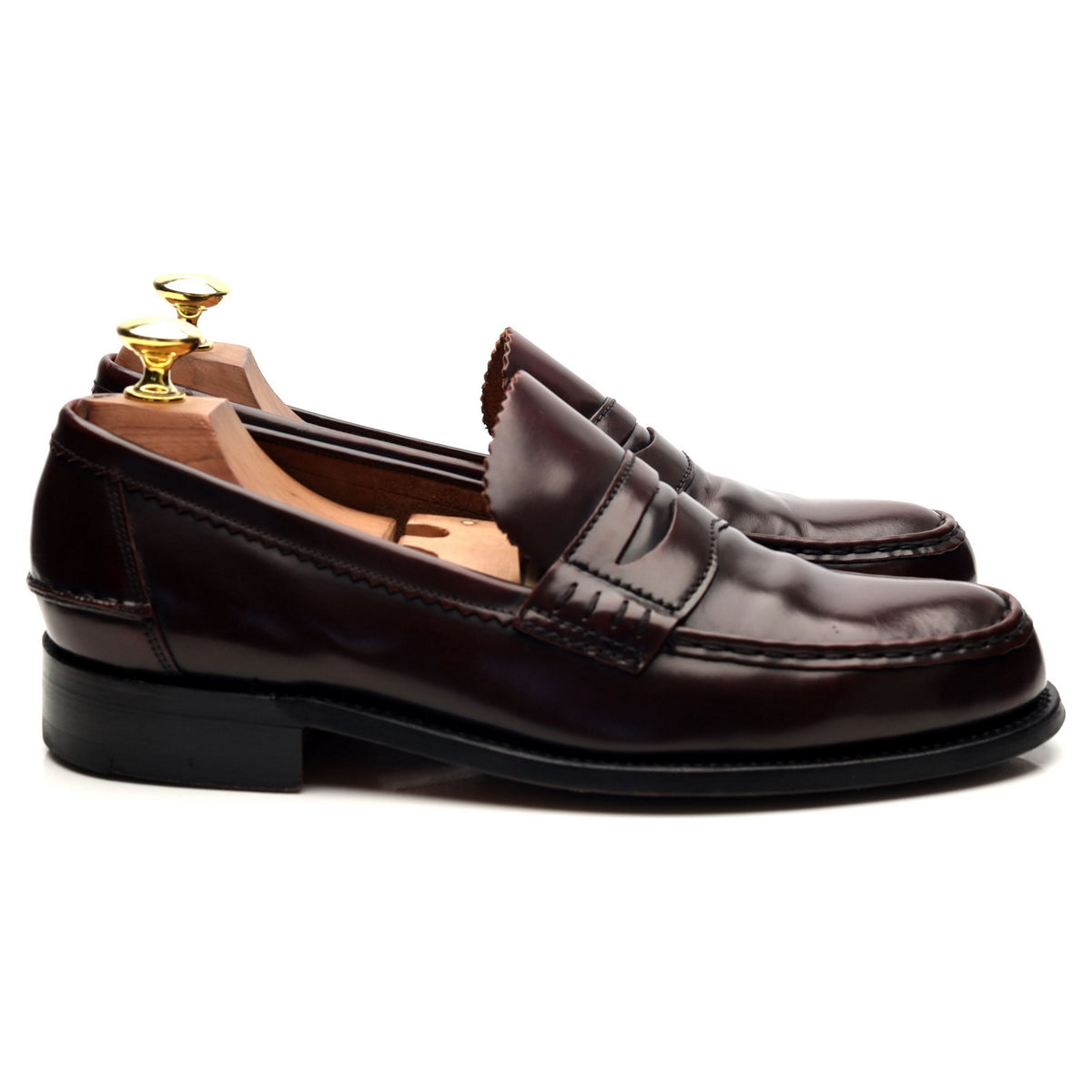 &#39;Caruso&#39; Burgundy Leather Loafers UK 7 F